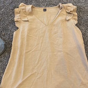 Tan ruffled colored blouse SZ Large